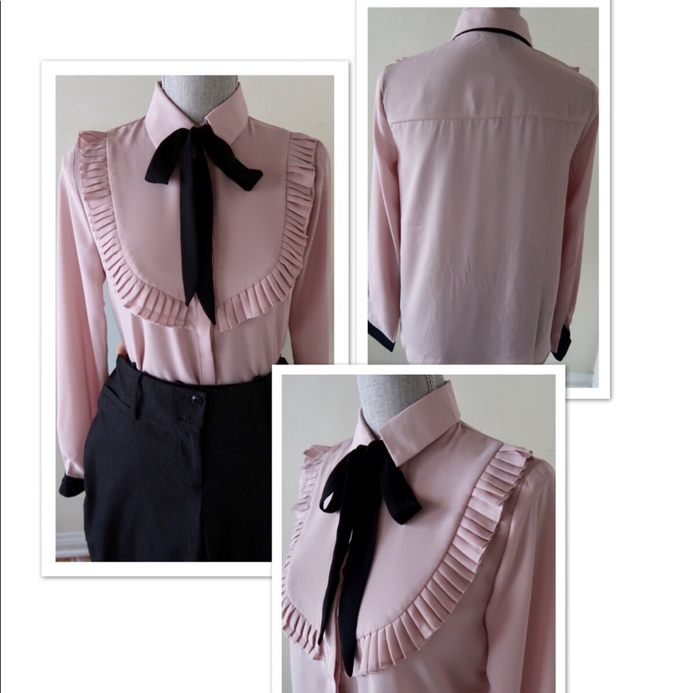 ALISSA-Classy Neck Bow Tie Professional Blouse - Picture 2 of 6